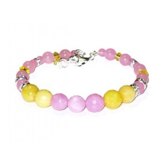 Pink and Yellow Bridesmaid Bracelet 