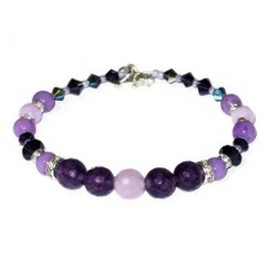 Purple Semi-Precious Beaded Bracelet 