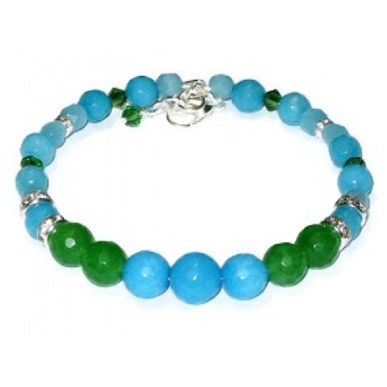 Turquoise and Green Semi-Precious Bridesmaid Bracelet