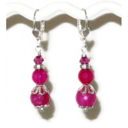 Fuchsia Jade Bridesmaid Earrings