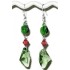 Green and Pink Padparadscha Crystal Earrings