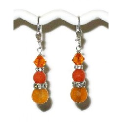 Orange Jade and Agate Bridesmaid Earrings