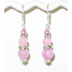 Pink Bridal Bridesmaid Drop Earrings