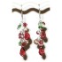 Pink, Green and Peach Dangle Crystal Earrings 
