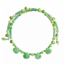 Apple Green Choker Set with Briolette Beads
