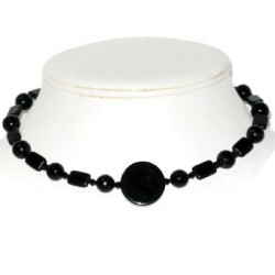 Black Onyx, Glass, and Crystal Choker Set