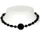 Black Onyx, Glass, and Crystal Choker Set