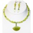 Olive Jade Choker and Earrings Set