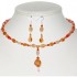 Orange, Salmon and Peach Earring and Choker Set