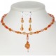 Orange, Salmon and Peach Earring and Choker Set