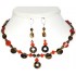  Tiger Eye and Orange Choker Set with Matching Earrings