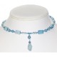 Powder and Baby Blue Mix Choker and Earring Set