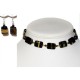 Choker and Earrings with Tiger Eye Rectangle Center