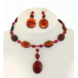 Cranberry, Burgundy, and Ruby Red Choker Set