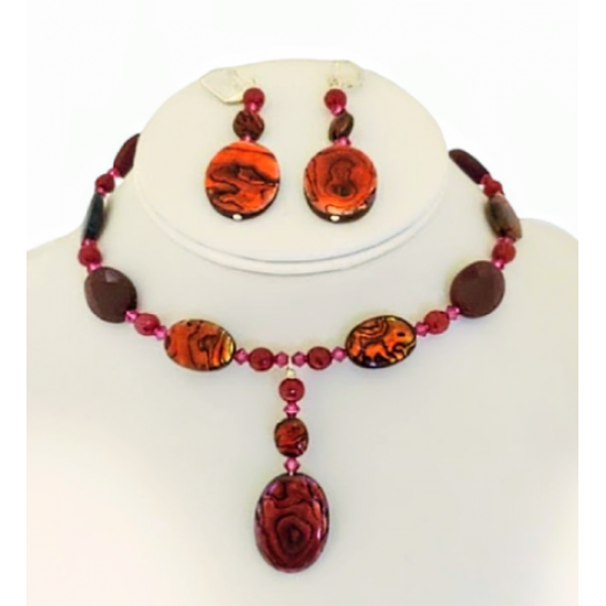 Cranberry, Burgundy, and Ruby Red Choker Set