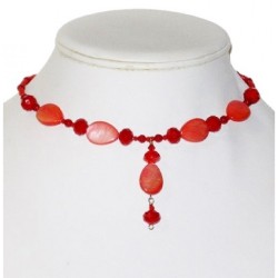 Red Choker and Earring Set