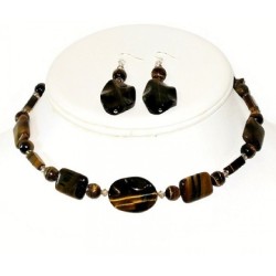 Tiger Eye Choker and Earring Set