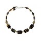 Choker and Earrings with Tiger Eye Rectangle Center