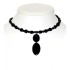 Black Choker with Onyx Drop Pendant