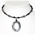 Black and Grey Choker with Jasper Pendant