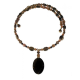 Brown Choker with Smoky Quartz Oval Pendant