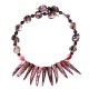 Burgundy Mother-of-Pearl Spike and Plum Nugget Choker with Red Jasper Beads