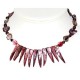 Burgundy Mother-of-Pearl Spike and Plum Nugget Choker with Red Jasper Beads