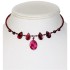 Burgundy and Plum Choker with Mother-of-Pearl Teardrop Beads
