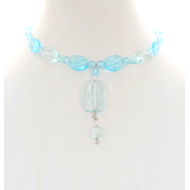 Faceted Aqua Quartz Choker with Drop Pendant