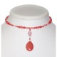 Coral Beaded Choker with Drop Pendant