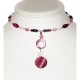 Plum, Burgundy and Pink Choker with Drop Pendant