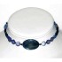 Navy Blue Mother-of-Pearl and Cat's Eye Choker