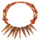 Orange Mother-of-Pearl Spike Choker 