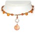  Orange and Beige Choker with Drop Pendant