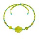 Olive Green, Chartreuse and Teal Choker