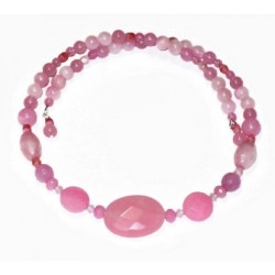 Pink Beaded Jade Choker