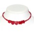 Raspberry and Watermelon Choker with Mother-of-Pearl Center