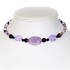 Purple Choker with Semi-Precious Stones and Mother-of-Pearl