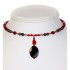 Red and Gray Choker with Botswana Drop Pendant