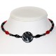 Black, Gray and Red Choker with Jasper Center Piece