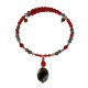 Red and Gray Choker with Botswana Drop Pendant