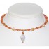 Peach and Salmon Choker with Agate Pendant