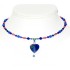 Sapphire, Royal Blue, Green and Pink Choker with Heart Pendant