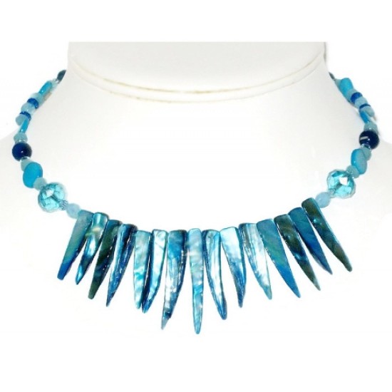 Turquoise Spike Shell Choker