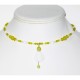 White and Yellow Choker with Drop Pendant