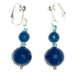 Blueberry Sardonyx Clip-On Earrings