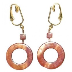 Amber and Goldstone Clip-On Earrings