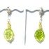 Green Crackle Quartz Pierced-Look Clip On Earrings