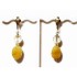 Yellow and Champagne Pierced-Look Clip On Earrings