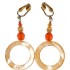Orange Donut Shell Clip-On Earrings